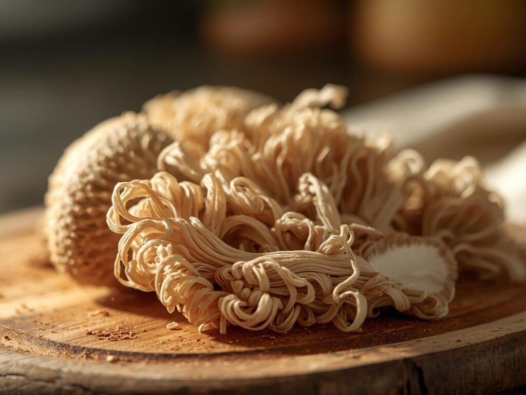 Lion’s Mane mushroom supporting cognitive health and focus.